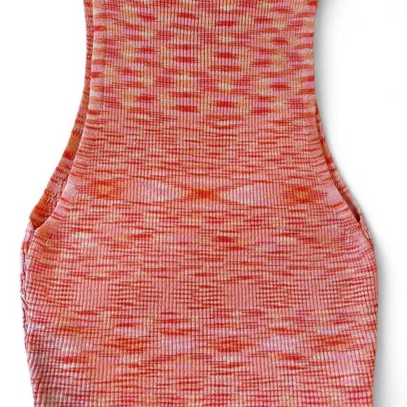 Jolie & Joy Retro Sleeveless Knit Tank Top – Abstract Peach Pink Print – Size M - Picture 2 of 3